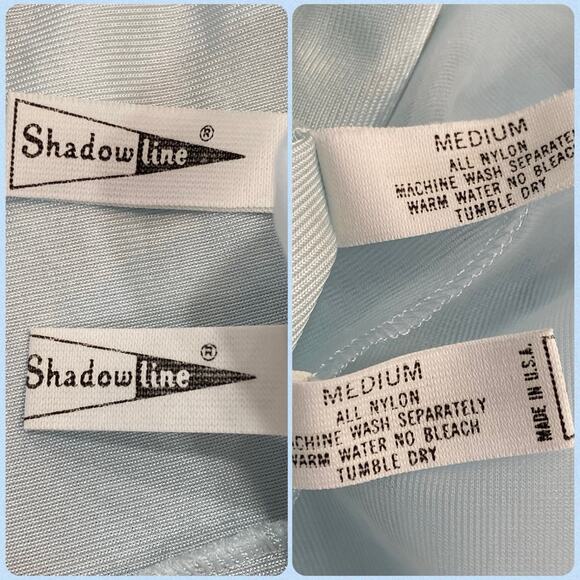 Vintage 60s Shadowline Pastel Blue Nylon Chiffon Lacy Maxi Peignoir Set Size M - Picture 13 of 13